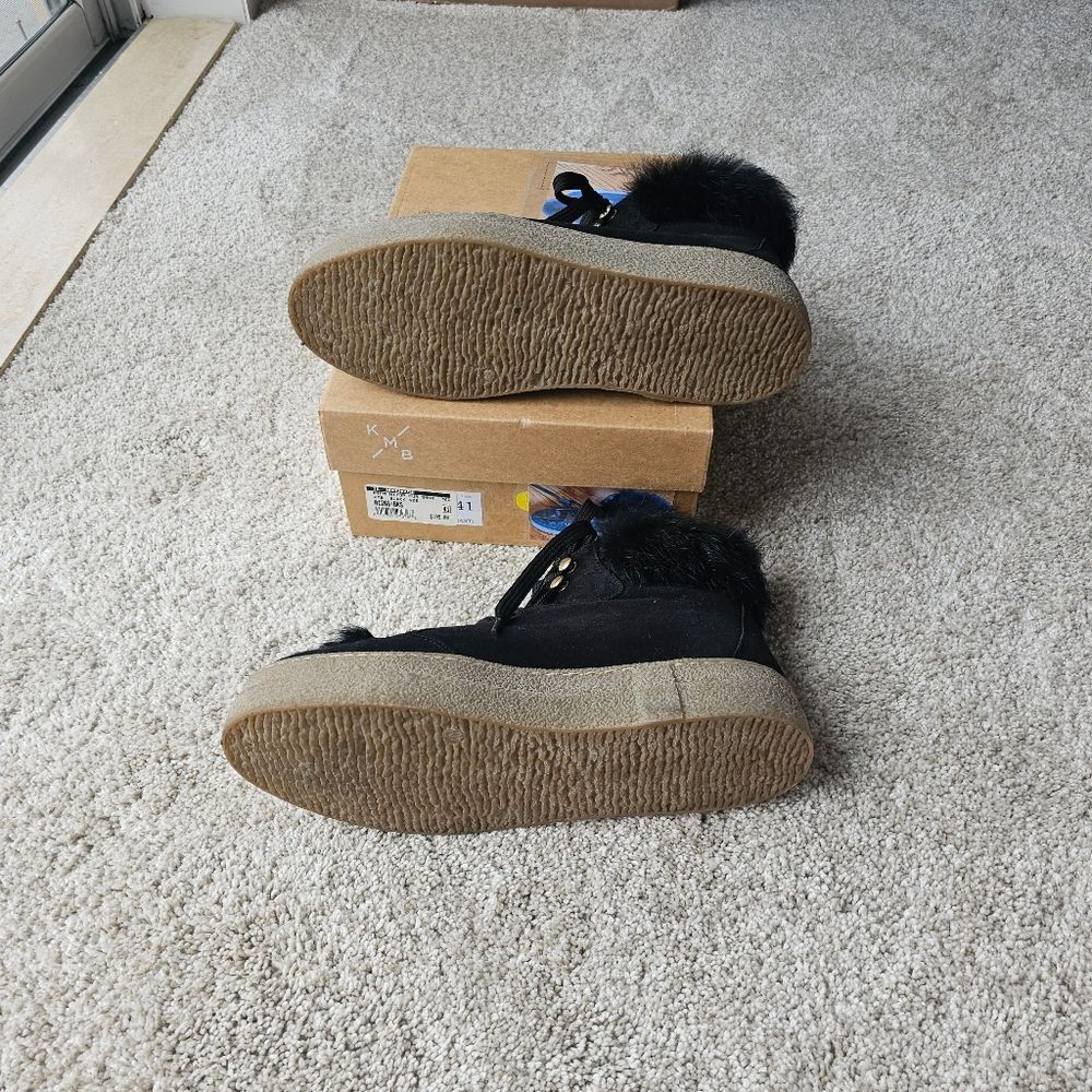 KMB High Top Real Fur Platform Sneakers Size 41 = US 10 - Picture 6 of 8